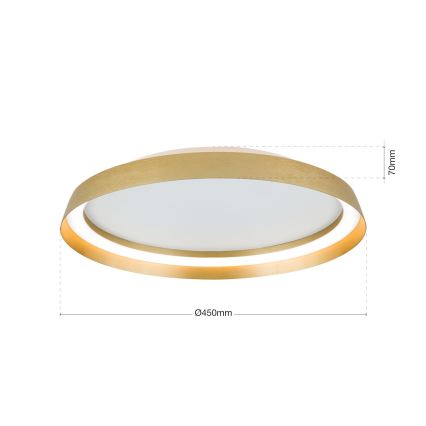 LED Stmívatelné stropní svítidlo MANTA LED/38W/230V 2700/3000/4000K pr. 45 cm zlatá