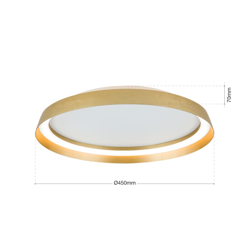 LED Stmívatelné stropní svítidlo MANTA LED/38W/230V 2700/3000/4000K pr. 45 cm zlatá