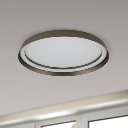 LED Stmívatelné stropní svítidlo MANTA LED/38W/230V 2700/3000/4000K pr. 45 cm hnědá