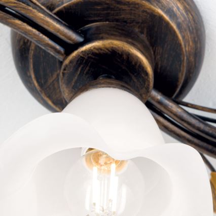 Přisazený lustr SISI 5xE14/40W/230V bronz/patina
