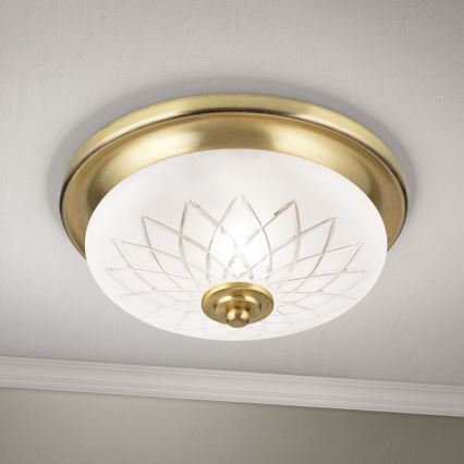 Stropní svítidlo PORTO 1xE27/40W/230V pr. 26 cm zlatá
