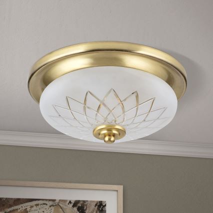 Stropní svítidlo PORTO 1xE27/40W/230V pr. 26 cm zlatá