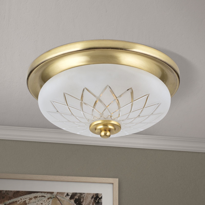 Stropní svítidlo PORTO 1xE27/40W/230V pr. 26 cm zlatá