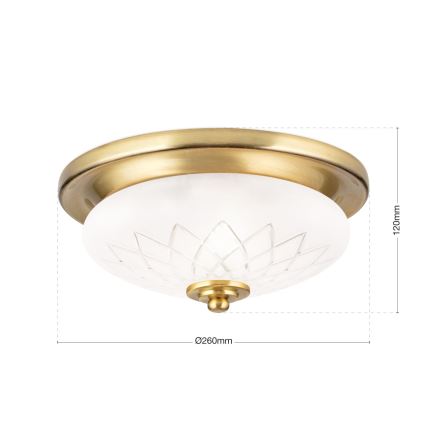 Stropní svítidlo PORTO 1xE27/40W/230V pr. 26 cm zlatá