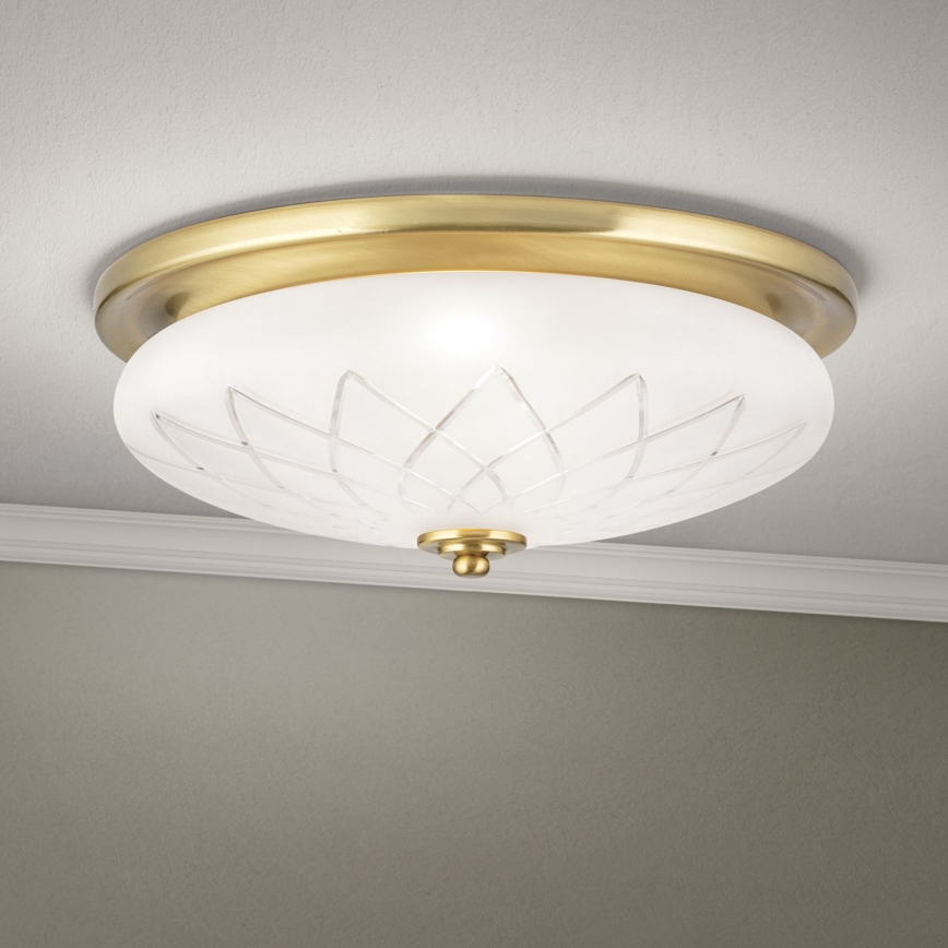 Stropní svítidlo PORTO 2xE27/40W/230V pr. 37 cm zlatá