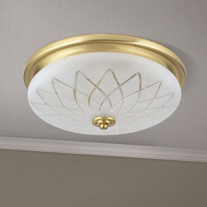 Stropní svítidlo PORTO 2xE27/40W/230V pr. 37 cm zlatá