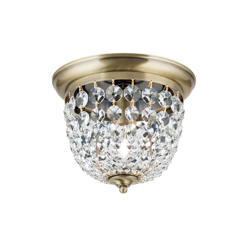 Křišťálové stropní svítidlo PLAFOND 1xE27/40W/230V pr. 26 cm bronz