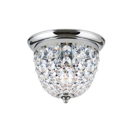 Křišťálové stropní svítidlo PLAFOND 1xE27/40W/230V pr. 26 cm lesklý chrom