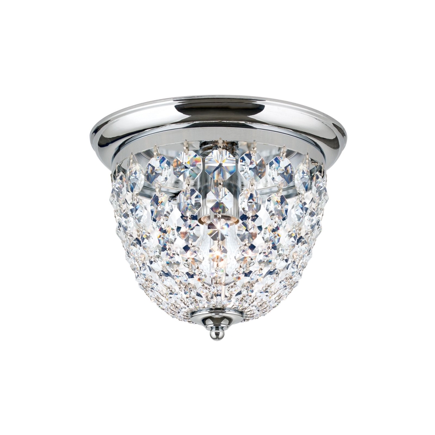 Křišťálové stropní svítidlo PLAFOND 1xE27/40W/230V pr. 26 cm lesklý chrom