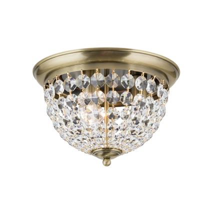 Křišťálové stropní svítidlo PLAFOND 3xE27/40W/230V pr. 35 cm bronz