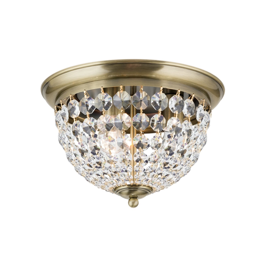 Křišťálové stropní svítidlo PLAFOND 3xE27/40W/230V pr. 35 cm bronz