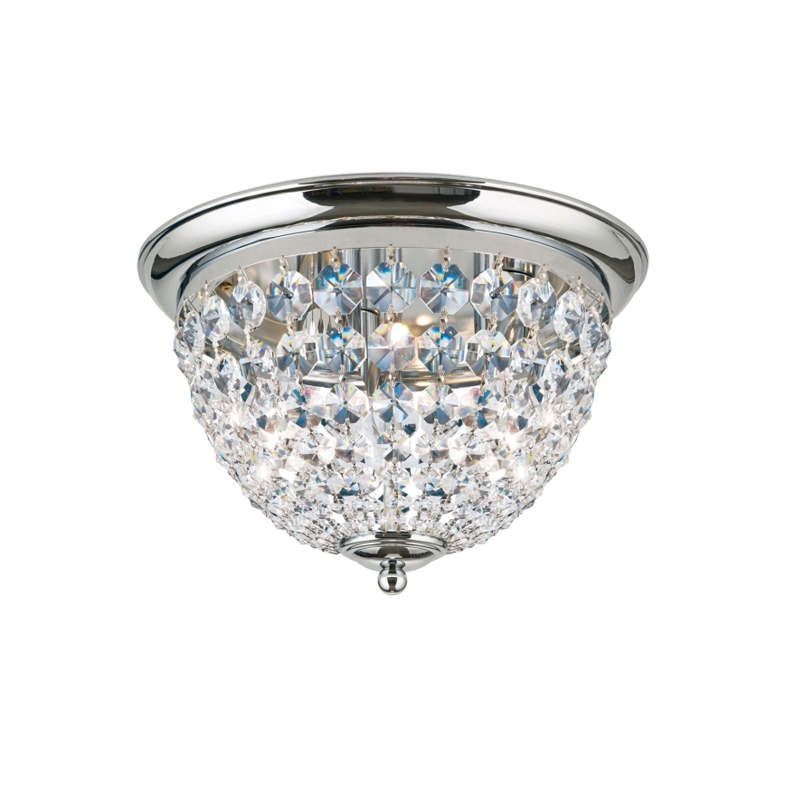 Křišťálové stropní svítidlo PLAFOND 3xE27/40W/230V pr. 35 cm lesklý chrom