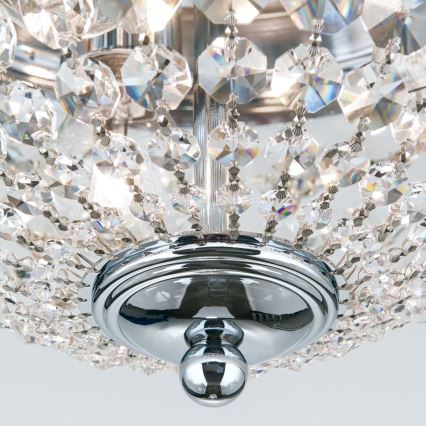 Křišťálové stropní svítidlo PLAFOND 3xE27/40W/230V pr. 35 cm lesklý chrom