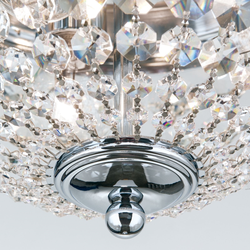 Křišťálové stropní svítidlo PLAFOND 3xE27/40W/230V pr. 35 cm lesklý chrom
