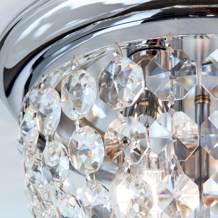 Křišťálové stropní svítidlo PLAFOND 3xE27/40W/230V pr. 35 cm lesklý chrom