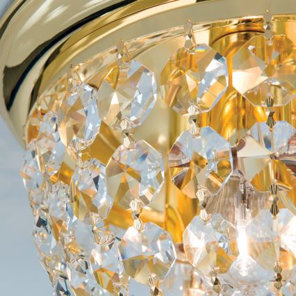 Křišťálové stropní svítidlo PLAFOND 3xE27/40W/230V pr. 35 cm zlatá