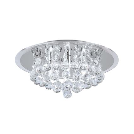 Křišťálové stropní svítidlo GLORIA 4xG9/40W/230V pr. 38 cm čirá/lesklý chrom