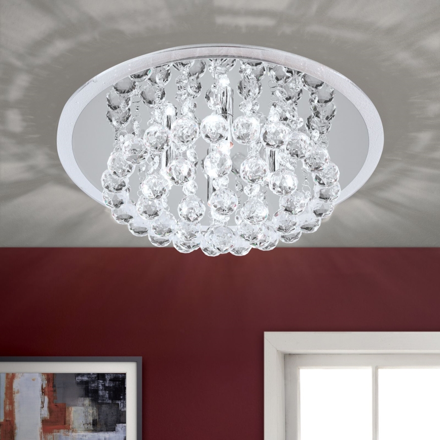 Křišťálové stropní svítidlo GLORIA 4xG9/40W/230V pr. 38 cm čirá/lesklý chrom
