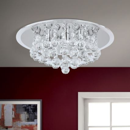 Křišťálové stropní svítidlo GLORIA 4xG9/40W/230V pr. 38 cm čirá/lesklý chrom