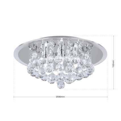 Křišťálové stropní svítidlo GLORIA 4xG9/40W/230V pr. 38 cm čirá/lesklý chrom