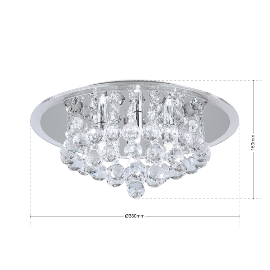 Křišťálové stropní svítidlo GLORIA 4xG9/40W/230V pr. 38 cm čirá/lesklý chrom