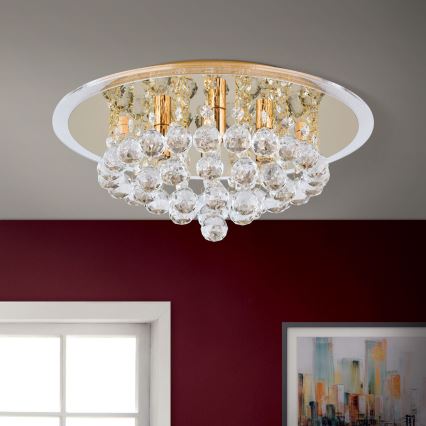Křišťálové stropní svítidlo GLORIA 4xG9/40W/230V pr. 38 cm zlatá