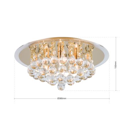 Křišťálové stropní svítidlo GLORIA 4xG9/40W/230V pr. 38 cm zlatá