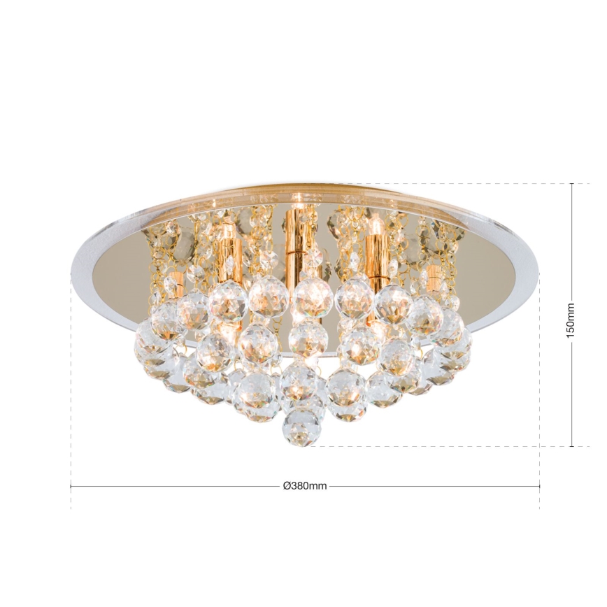 Křišťálové stropní svítidlo GLORIA 4xG9/40W/230V pr. 38 cm zlatá