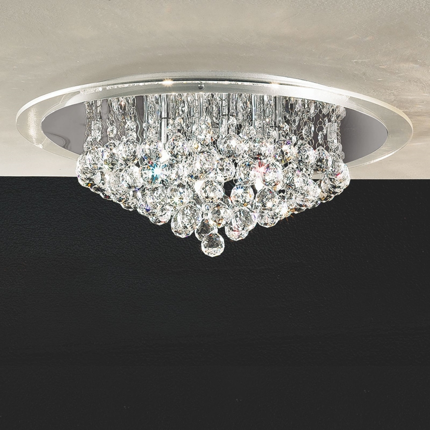 Křišťálové stropní svítidlo GLORIA 6xG9/40W/230V pr. 50 cm čirá/lesklý chrom