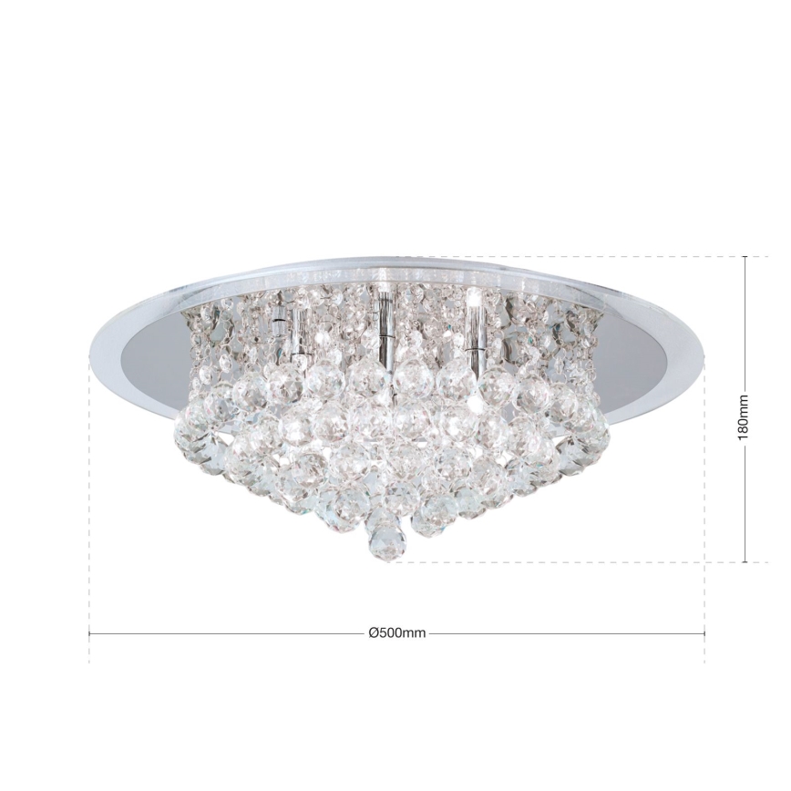 Křišťálové stropní svítidlo GLORIA 6xG9/40W/230V pr. 50 cm čirá/lesklý chrom