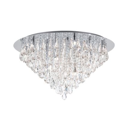 Křišťálové stropní svítidlo CELESTE 12xG9/40W/230V pr. 75 cm lesklý chrom