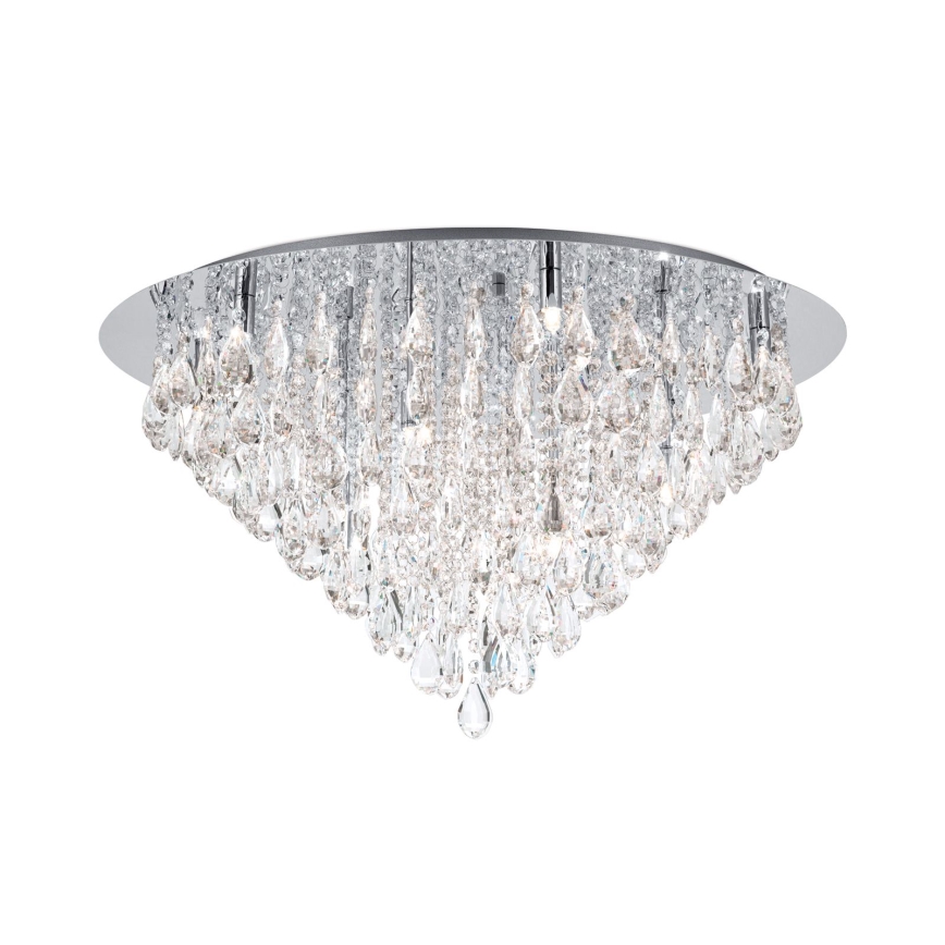 Křišťálové stropní svítidlo CELESTE 12xG9/40W/230V pr. 75 cm lesklý chrom