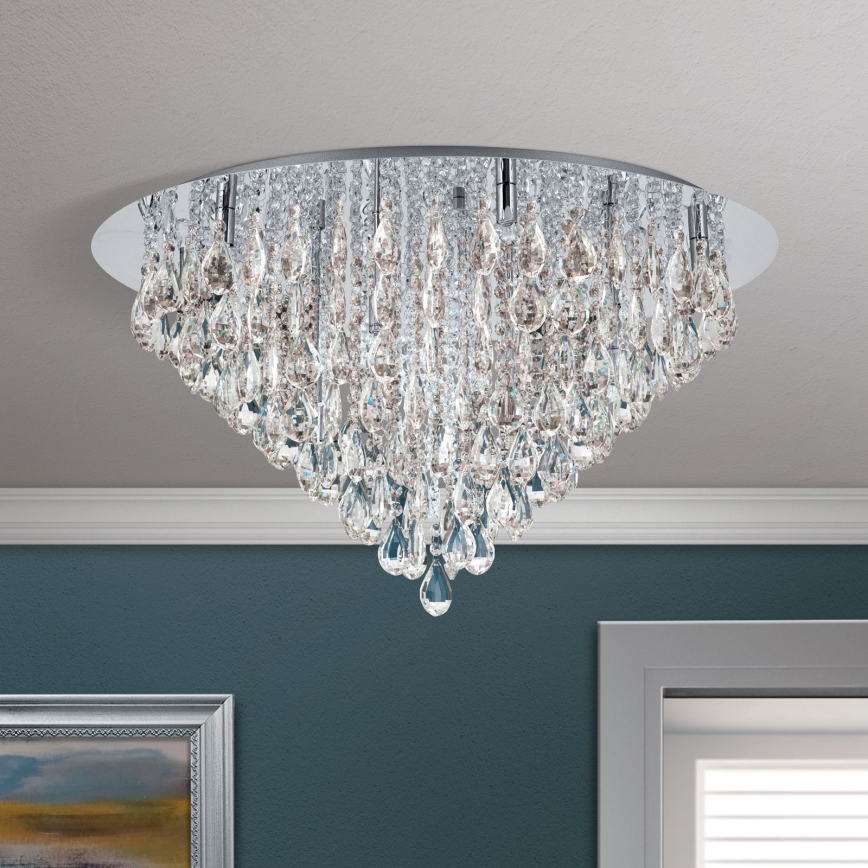 Křišťálové stropní svítidlo CELESTE 12xG9/40W/230V pr. 75 cm lesklý chrom