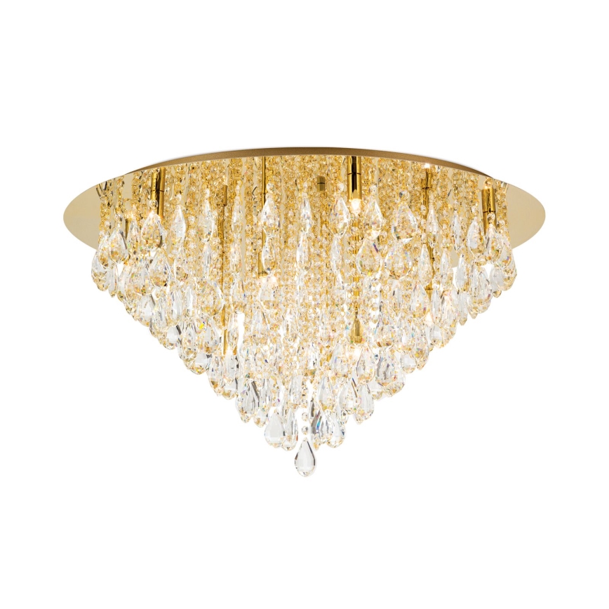 Křišťálové stropní svítidlo CELESTE 12xG9/40W/230V pr. 75 cm zlatá