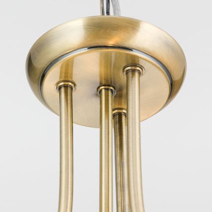 Lustr na řetězu AIDA 3xE27/60W/230V pr. 39,5 cm mosaz