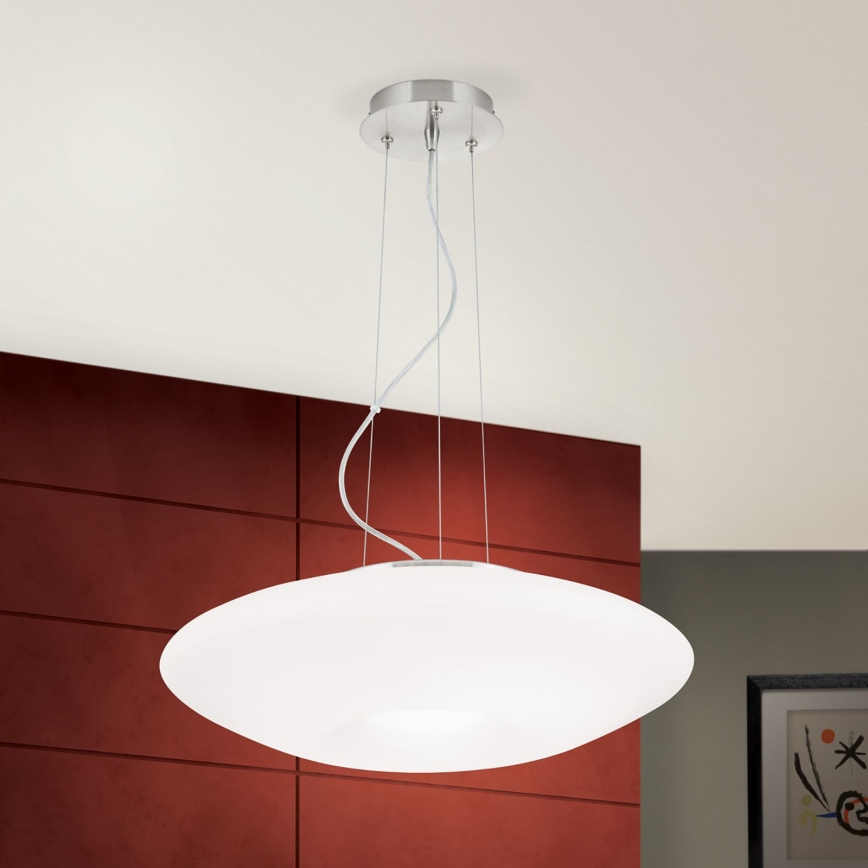 Lustr na lanku BLANC 2xE27/60W/230V pr. 49 cm matný chrom