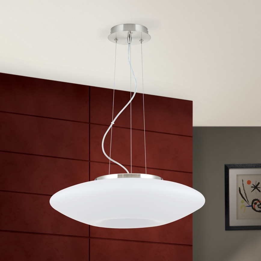Lustr na lanku BLANC 2xE27/60W/230V pr. 49 cm matný chrom
