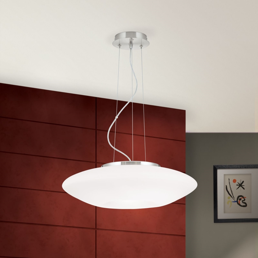 Lustr na lanku BLANC 2xE27/60W/230V pr. 49 cm matný chrom