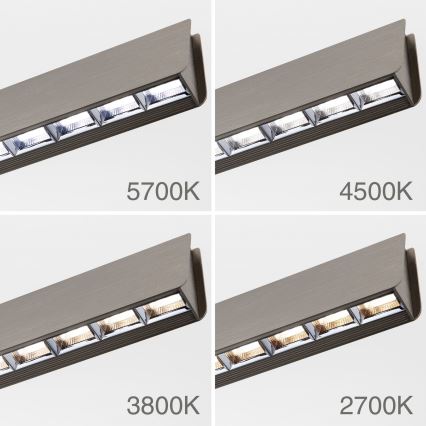 LED Stmívatelný lustr na lanku TARA LED/44W/230V 2700/3800/4500/5700K matný chrom