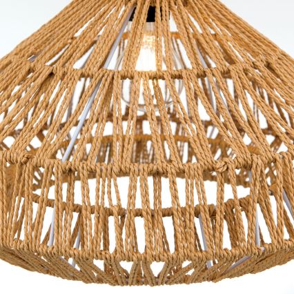 Lustr na lanku BASKET 1xE27/40W/230V pr. 40 cm konopí