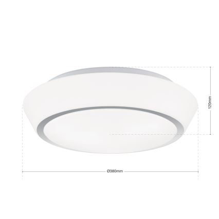 Koupelnové stropní svítidlo TENA 3xE27/60W/230V pr. 38 cm IP44 bílá