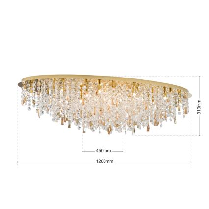 Křišťálové stropní svítidlo CRYSTALRIVER 21xG9/40W/230V zlatá