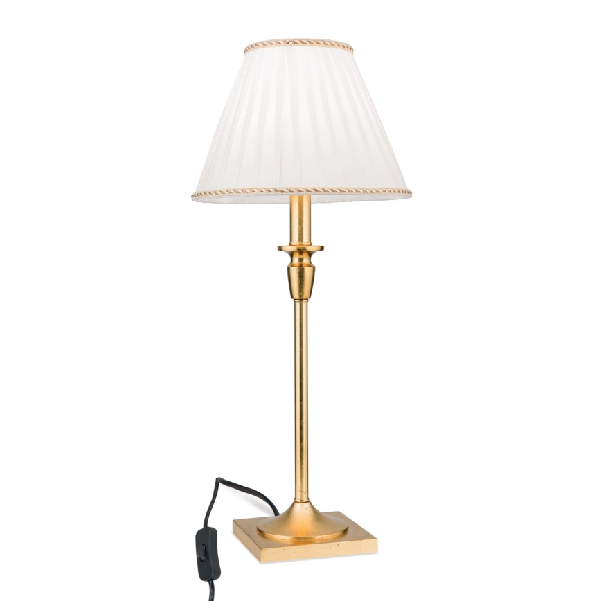 Stolní lampa FONSA 1xE27/60W/230V 61 cm bílá/zlatá