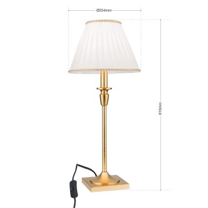 Stolní lampa FONSA 1xE27/60W/230V 61 cm bílá/zlatá