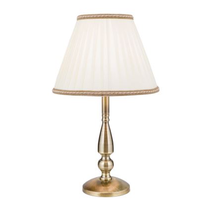 Stolní lampa TONIA 1xE27/60W/230V pr. 30 cm bílá/bronz