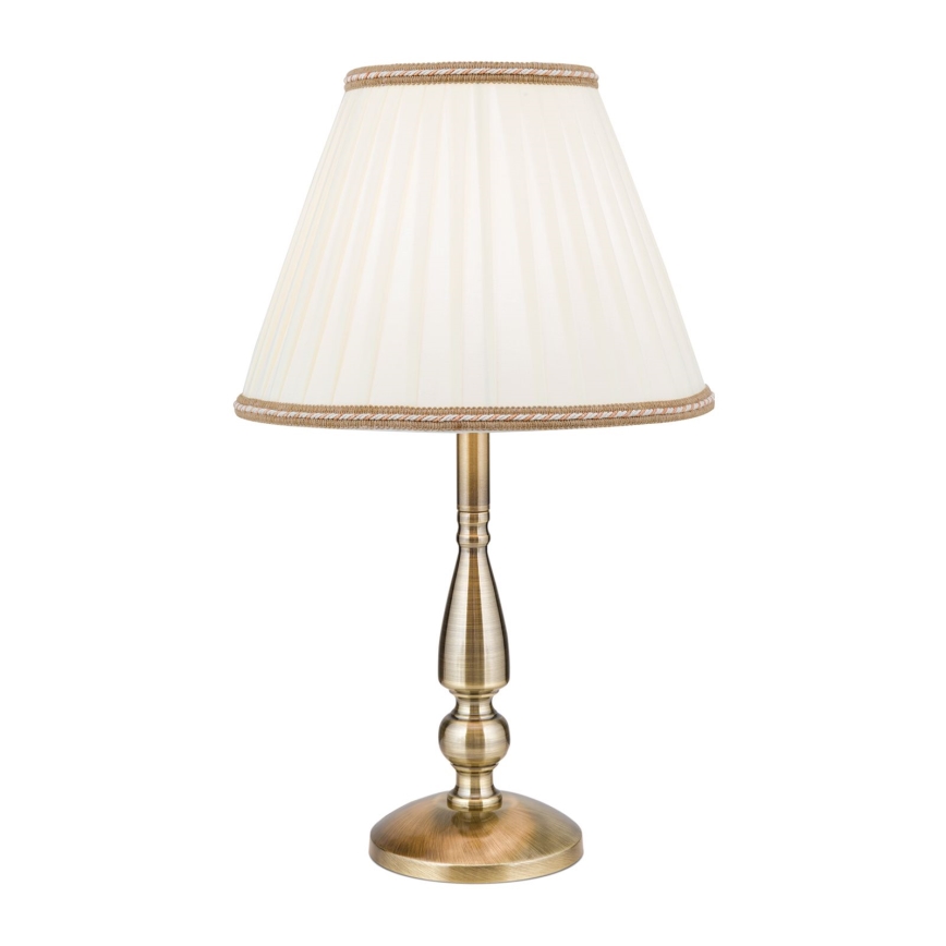 Stolní lampa TONIA 1xE27/60W/230V pr. 30 cm bílá/bronz