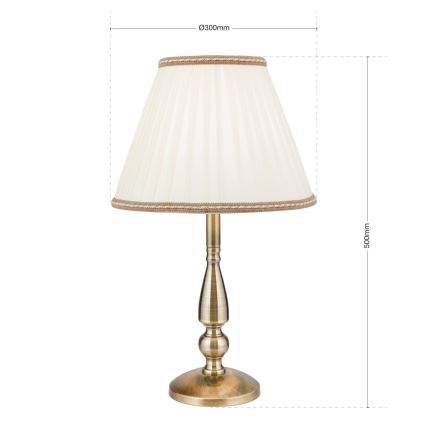 Stolní lampa TONIA 1xE27/60W/230V pr. 30 cm bílá/bronz