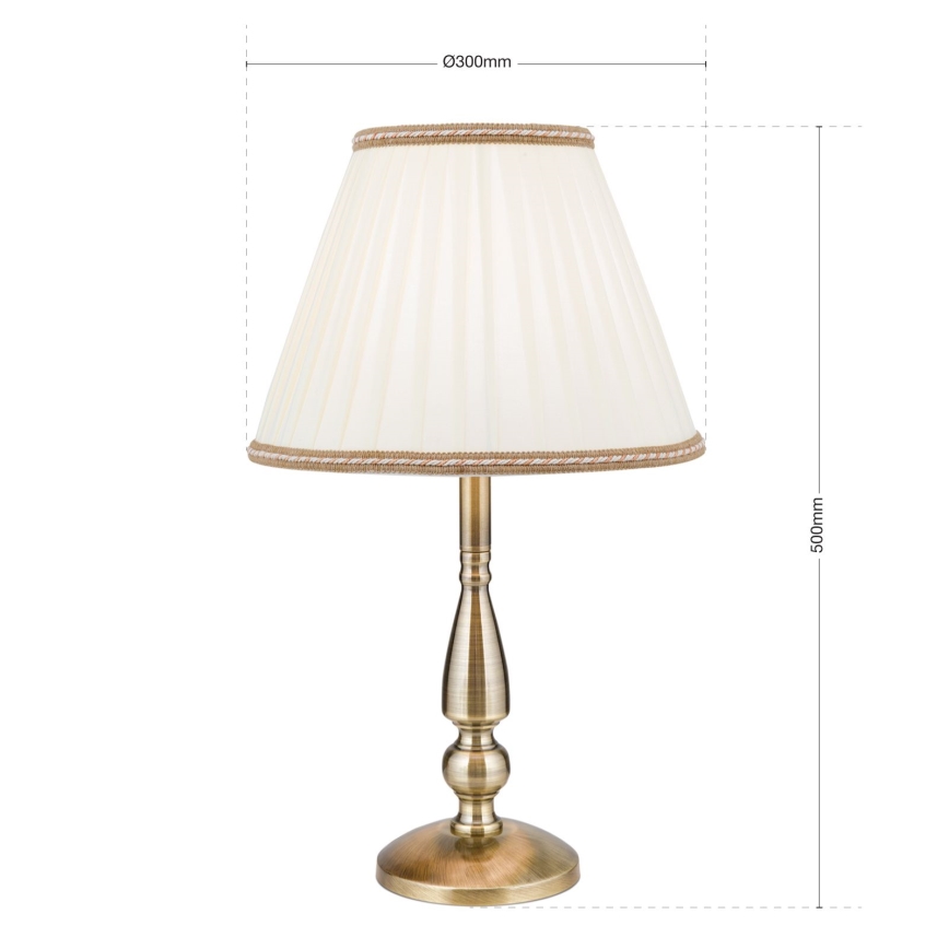Stolní lampa TONIA 1xE27/60W/230V pr. 30 cm bílá/bronz