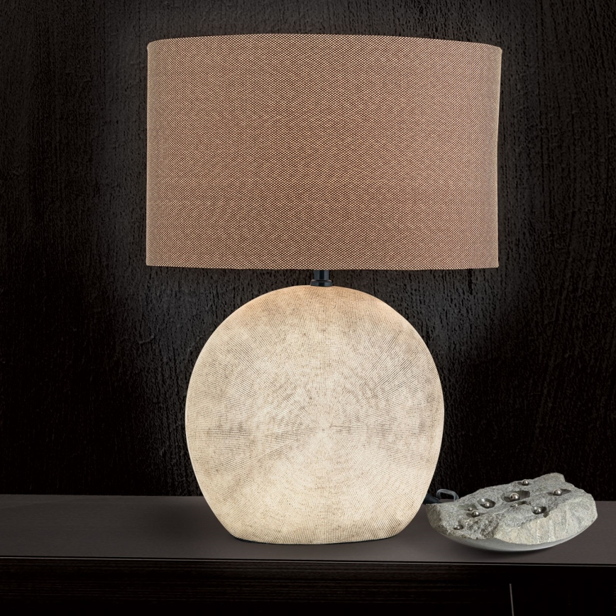 Stolní lampa ETHNO 1xE27/60W/230V keramika hnědá/béžová
