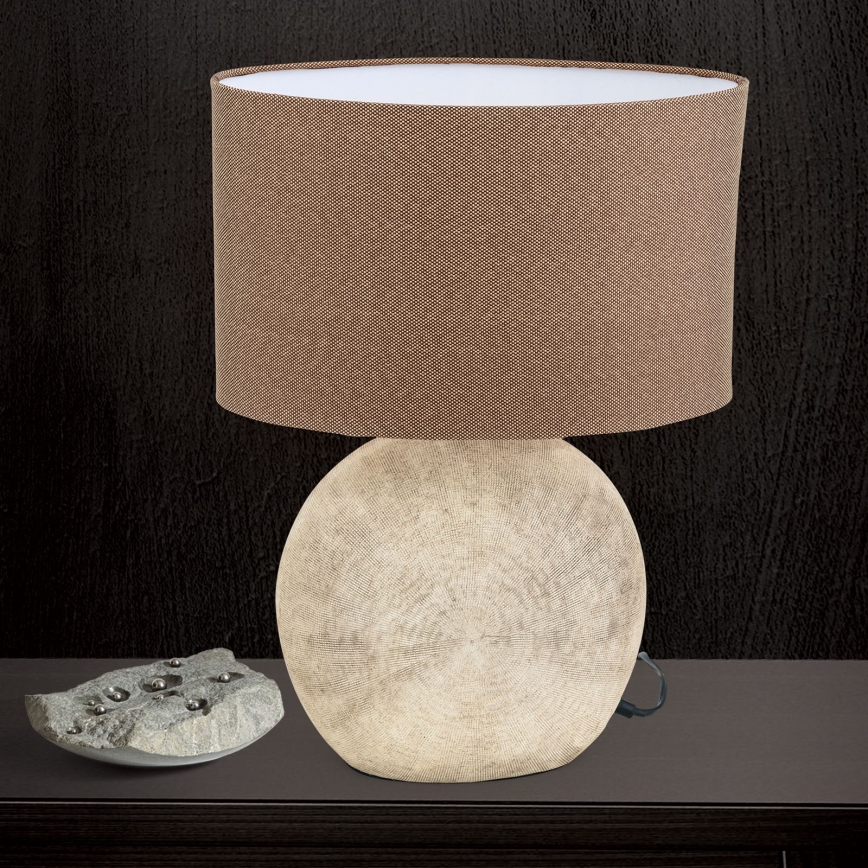 Stolní lampa ETHNO 1xE27/60W/230V keramika hnědá/béžová